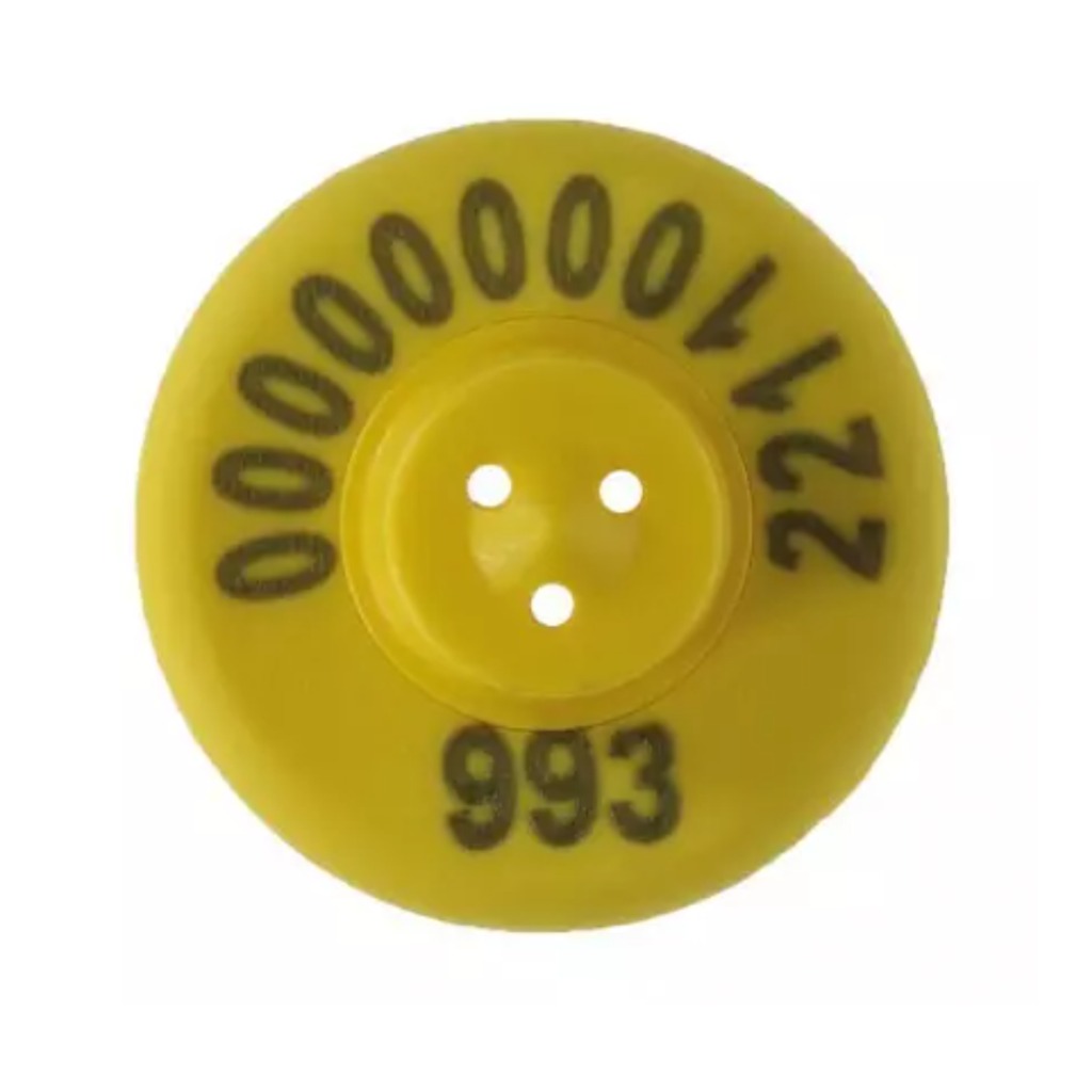 Żółty elektroniczny kolczyk FDX