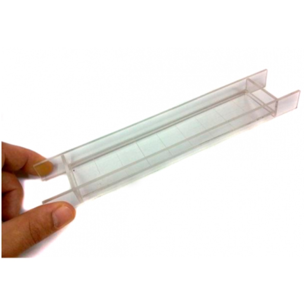 Vassoio rettangolare da 180x40 mm in metacrilato trasparente