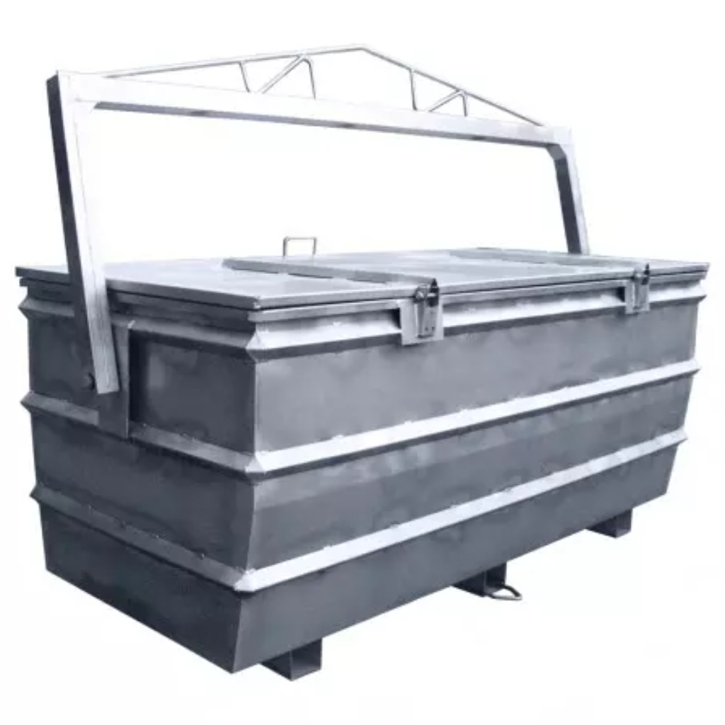Porinox 1500 L stainless steel body container - winch