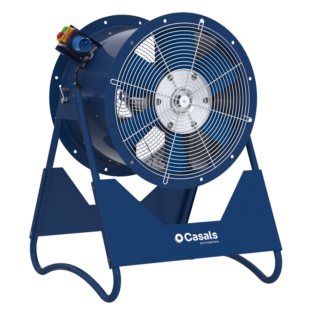 Ventilateur portable HI à jet d'air directionnel pour le refroidissement des espaces industriels